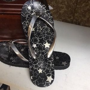 Black flip flops